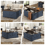 36"/40" Lift Top Coffee Table Wood with Charging Station