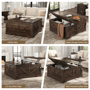 36"/40" Lift Top Coffee Table Wood with Charging Station