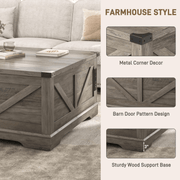36"/40" Lift Top Coffee Table Wood with Charging Station