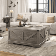 36"/40" Lift Top Coffee Table Wood with Charging Station