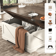 36"/40" Lift Top Coffee Table Wood with Charging Station