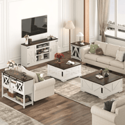 36"/40" Lift Top Coffee Table Wood with Charging Station