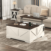 36"/40" Lift Top Coffee Table Wood with Charging Station