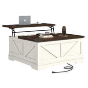 36"/40" Lift Top Coffee Table Wood with Charging Station