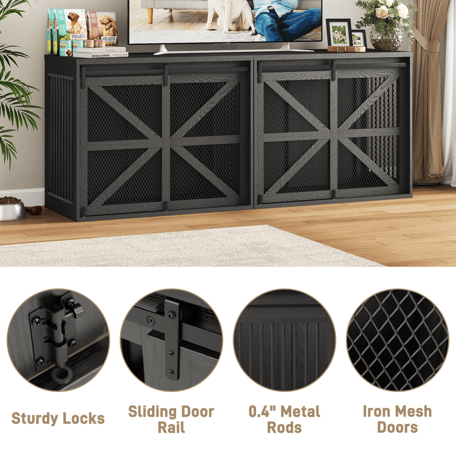 47" Dog Crate Furniture for Large Dogs