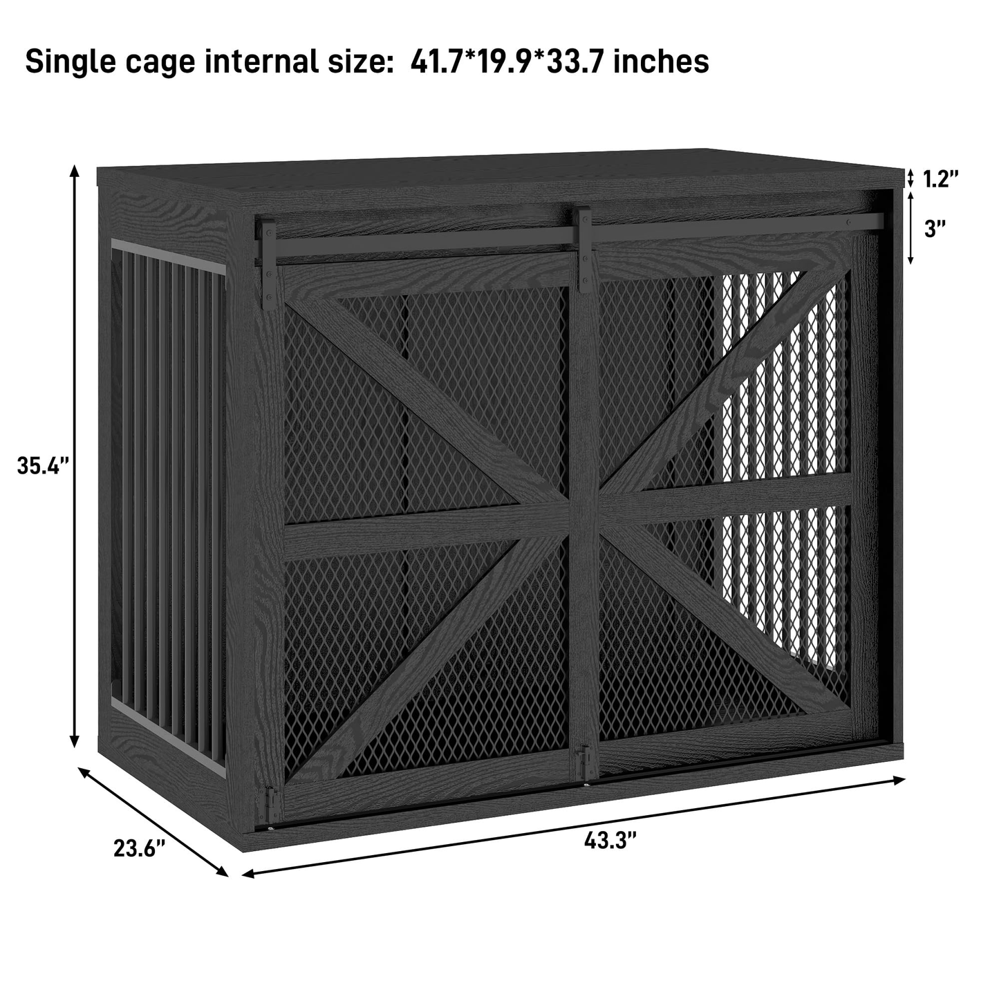 47" Dog Crate Furniture for Large Dogs