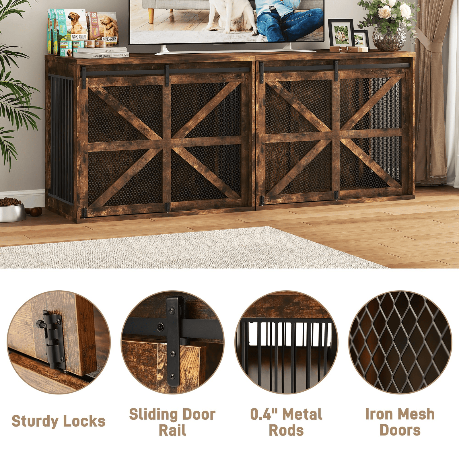 47" Dog Crate Furniture for Large Dogs
