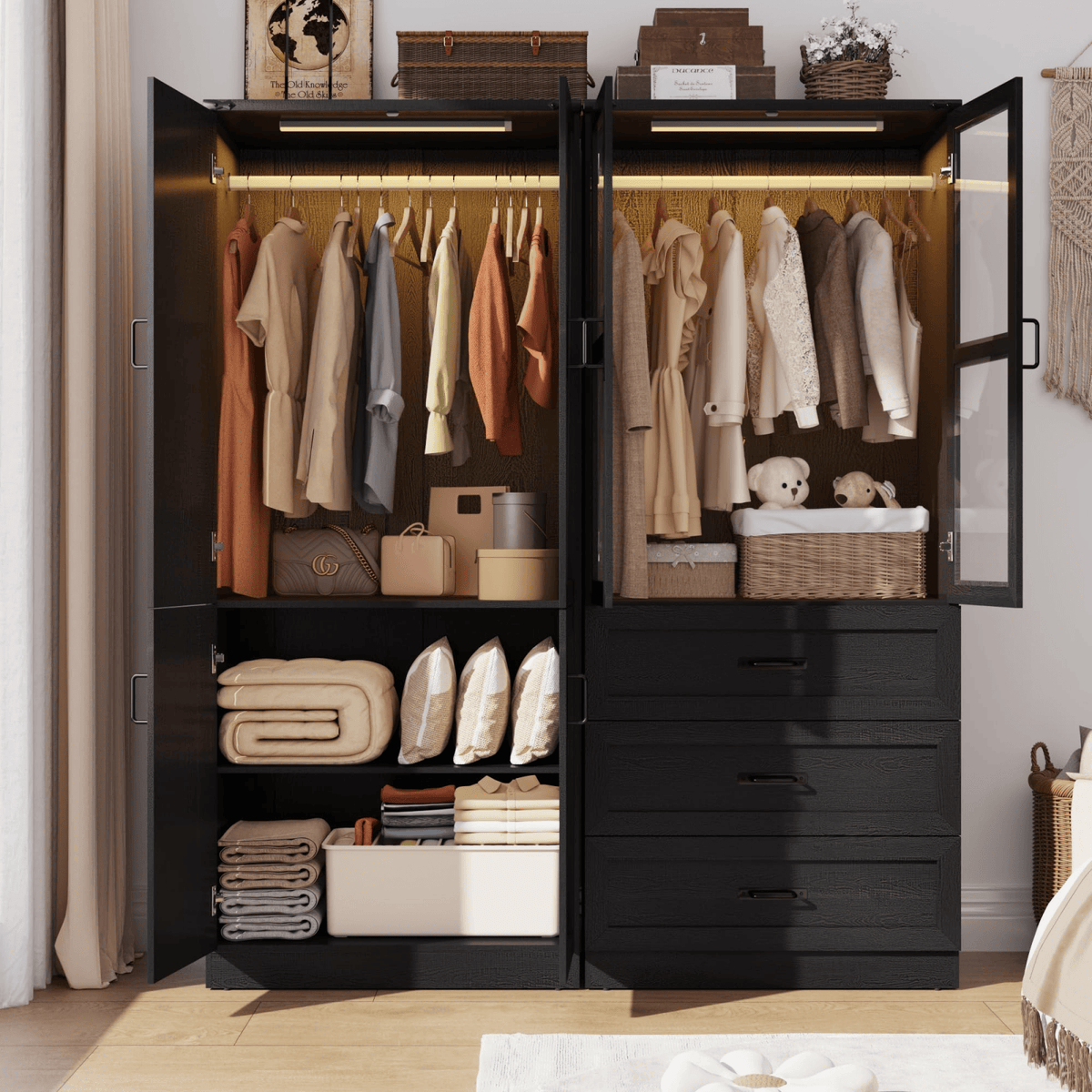 4 Doors Armoire Wardrobe Closet