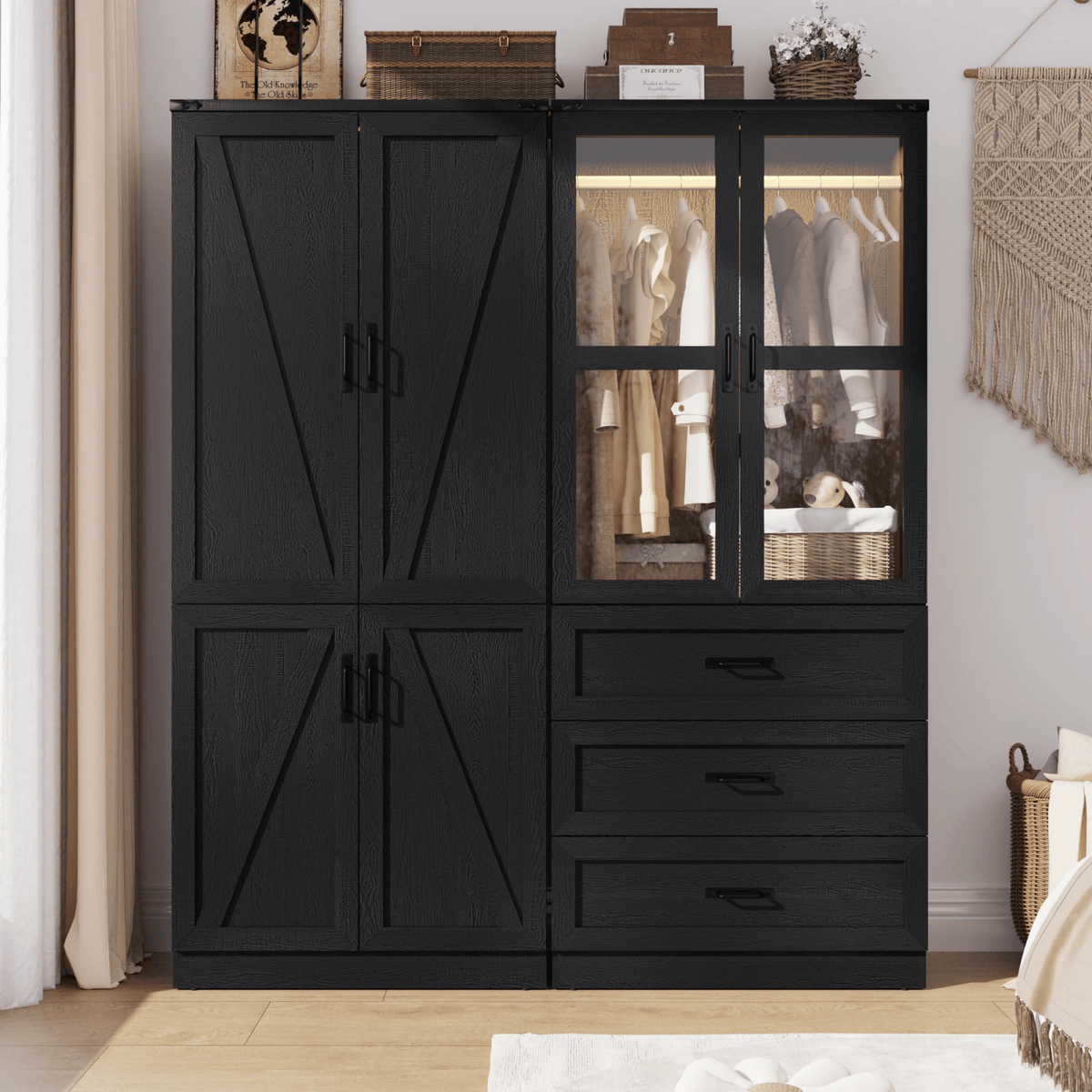 4 Doors Armoire Wardrobe Closet