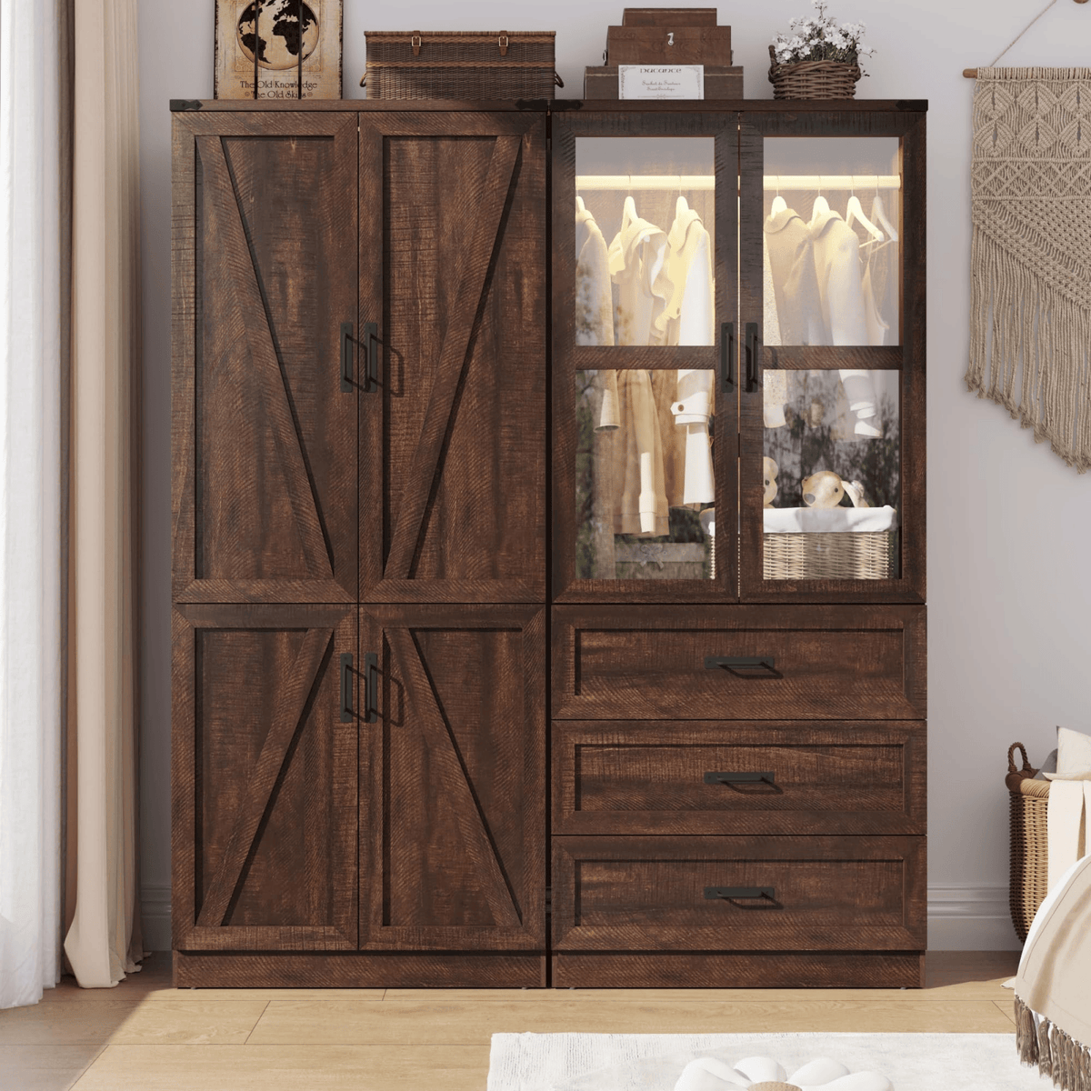 4 Doors Armoire Wardrobe Closet