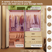 4 Doors Armoire Wardrobe Closet