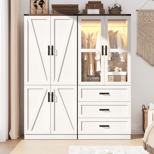 4 Doors Armoire Wardrobe Closet
