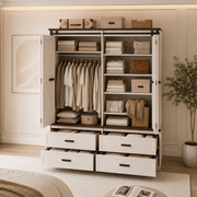4 Doors Armoire Wardrobe Closet Freestanding
