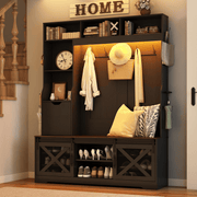 59''W Hall Tree with Bench &amp; Shoe Storage