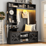 59''W Hall Tree with Bench &amp; Shoe Storage