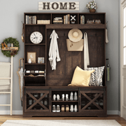 59''W Hall Tree with Bench &amp; Shoe Storage