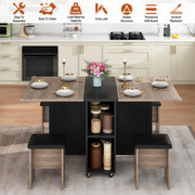 5 PCS Rectangle Folding Table Set for 4-6