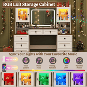 60" Makeup Vanity Desk with LED Mirror
