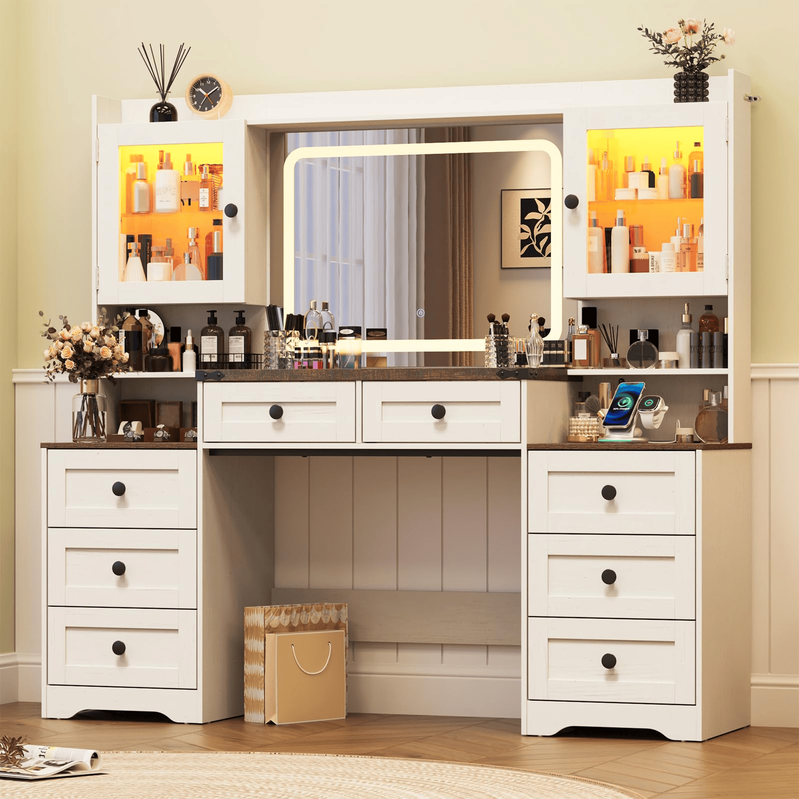 60" Makeup Vanity Desk with LED Mirror