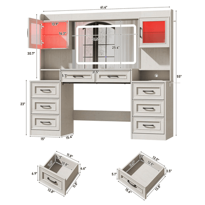 62" Large Farmhouse Makeup Vanity Desk