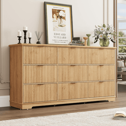63inch Dresser with Large 9 Drawer Dresser