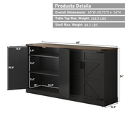 65 Inch Sideboard Buffet Cabinet with Storage