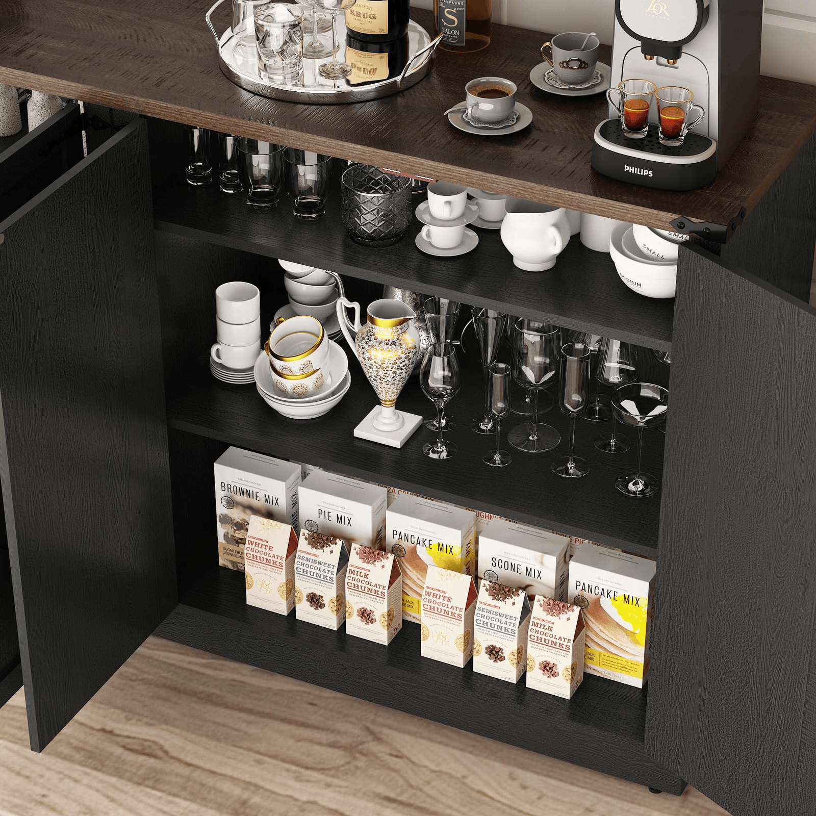 65 Inch Sideboard Buffet Cabinet with Storage
