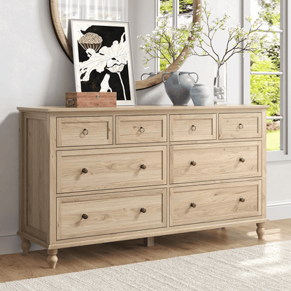 65inch Wood Dresser with 8 Drawer Dresser