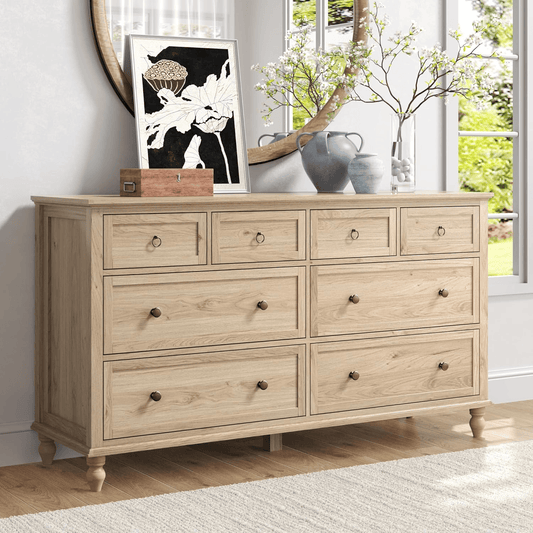 65inch Wood Dresser with 8 Drawer Dresser