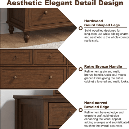 65inch Wood Dresser with 8 Drawer Dresser