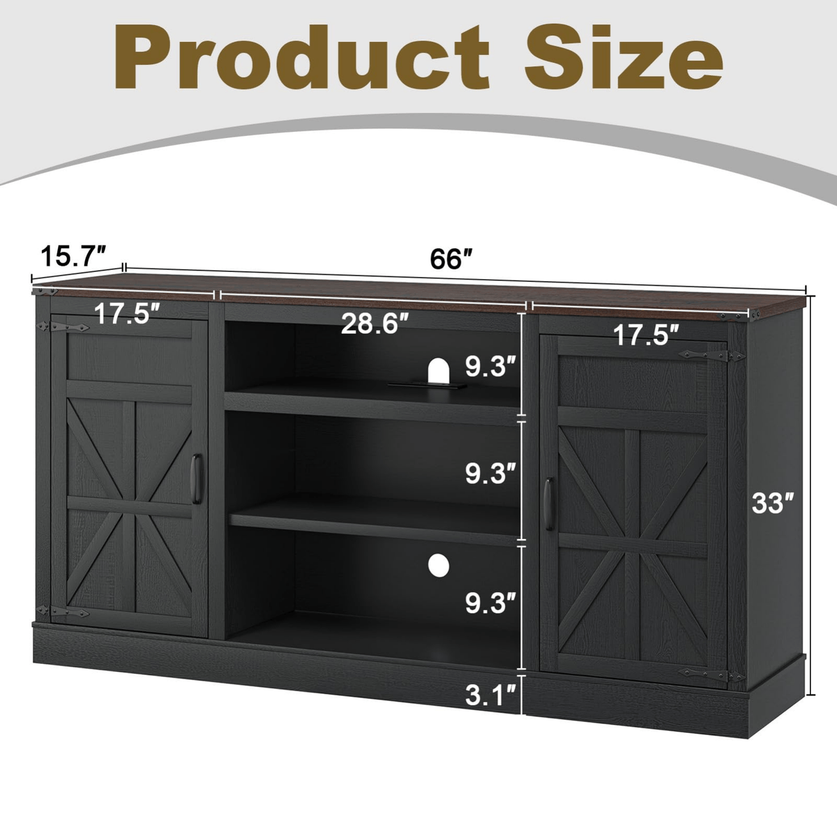 75" Coffee Bar with Charging Station