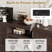 75" Coffee Bar with Charging Station
