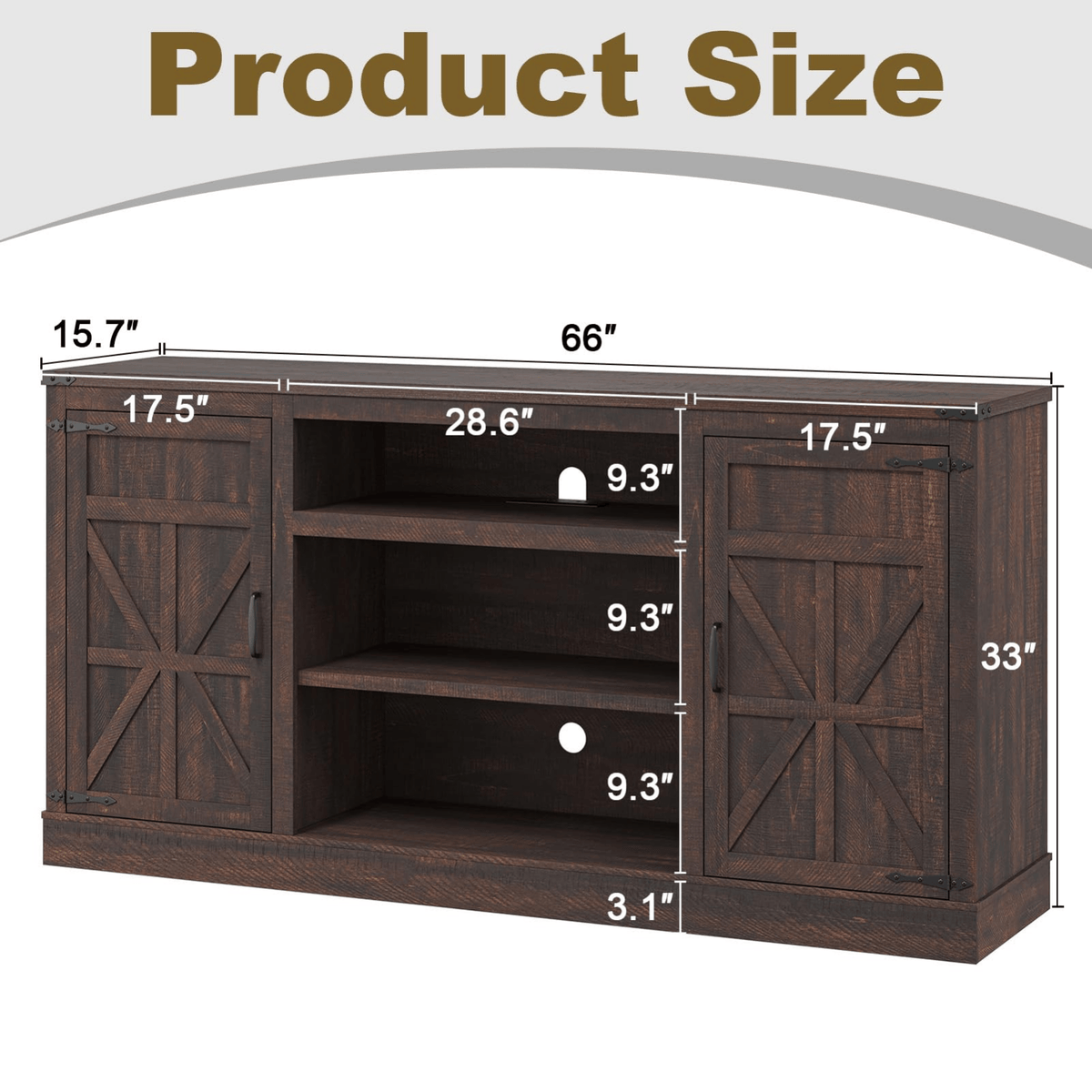 75" Coffee Bar with Charging Station