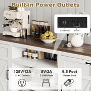 75" Coffee Bar with Charging Station