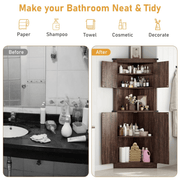 68” Tall Corner Storage Cabinet