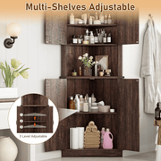 68” Tall Corner Storage Cabinet