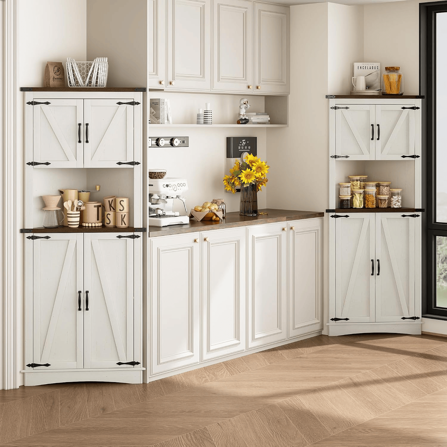 68” Tall Corner Storage Cabinet