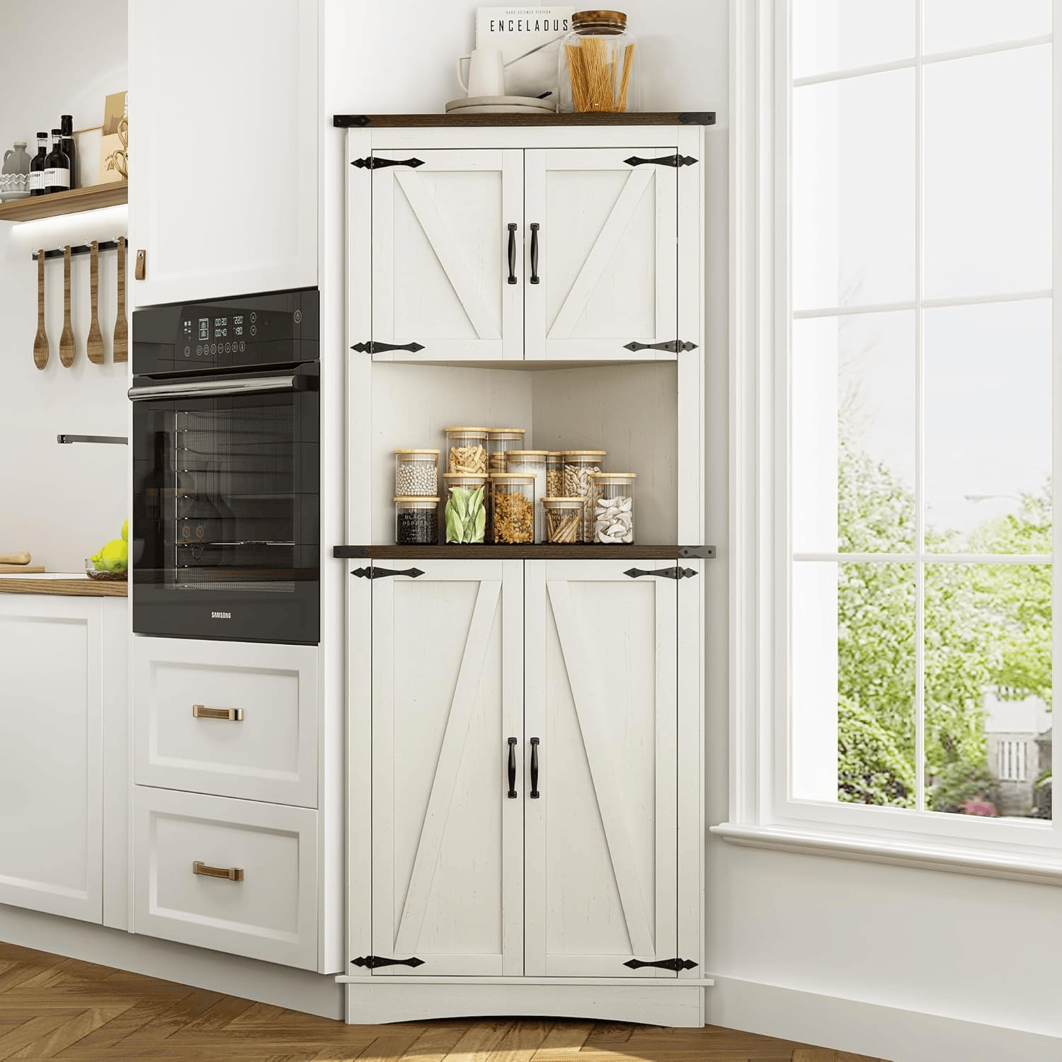68” Tall Corner Storage Cabinet