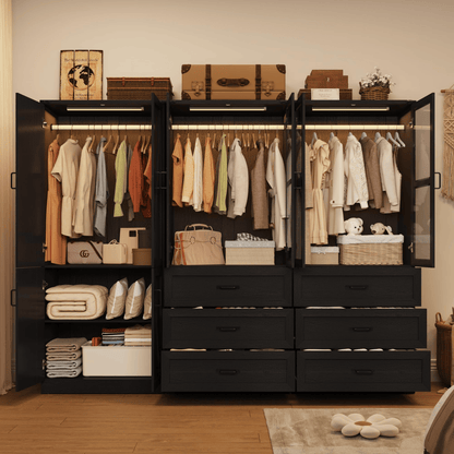 6 Doors Armoire Wardrobe Closet