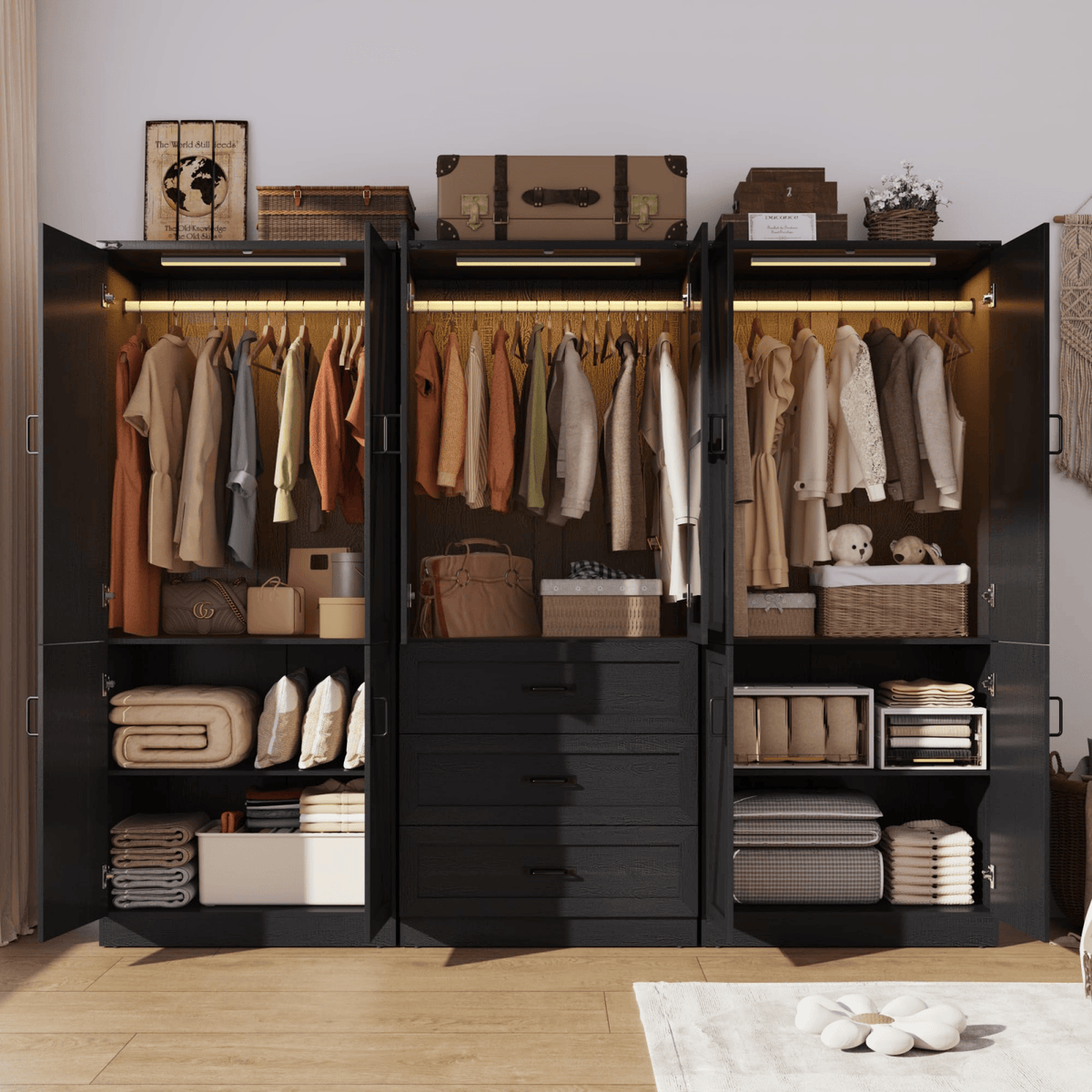 6 Doors Armoire Wardrobe Closet