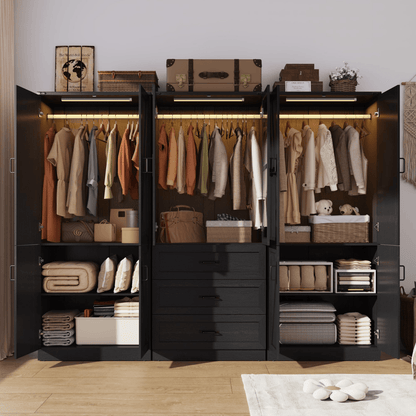 6 Doors Armoire Wardrobe Closet
