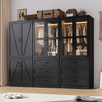 6 Doors Armoire Wardrobe Closet