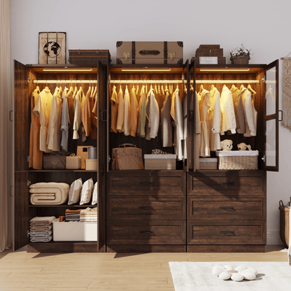 6 Doors Armoire Wardrobe Closet