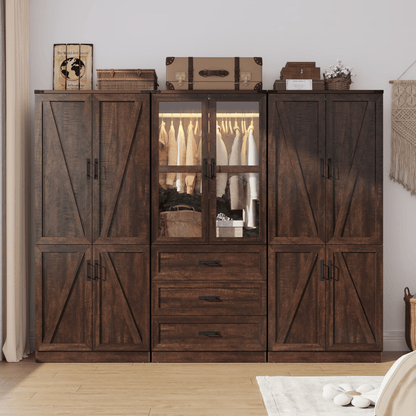 6 Doors Armoire Wardrobe Closet
