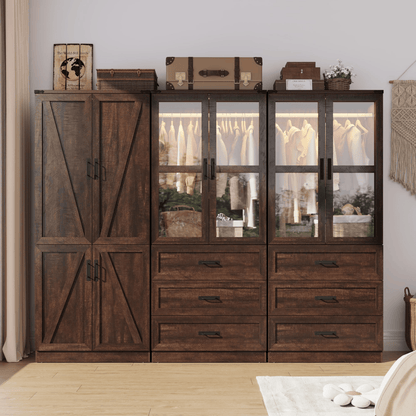 6 Doors Armoire Wardrobe Closet