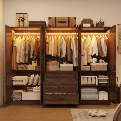 6 Doors Armoire Wardrobe Closet