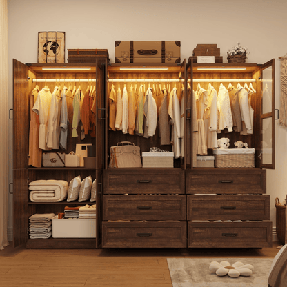6 Doors Armoire Wardrobe Closet