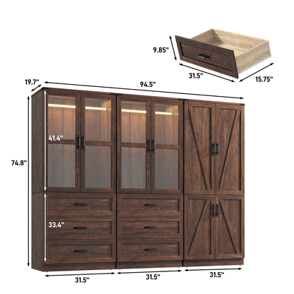 6 Doors Armoire Wardrobe Closet