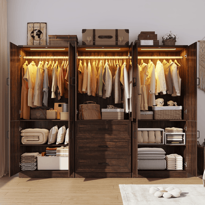 6 Doors Armoire Wardrobe Closet
