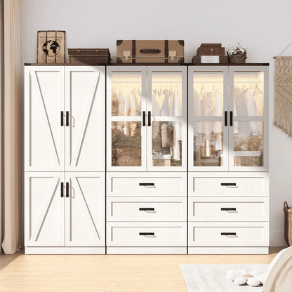 6 Doors Armoire Wardrobe Closet